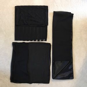 Lot Bundle Three Black Wraps/Scarves, Various Sizes, All Excellent Condition
